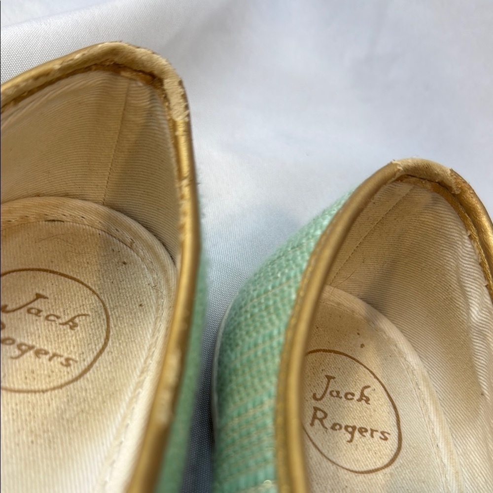 Jack Rogers Women's Mint Green & Gold Slip-On Sneakers, Size 7.5M, **READ** - Picture 8 of 14